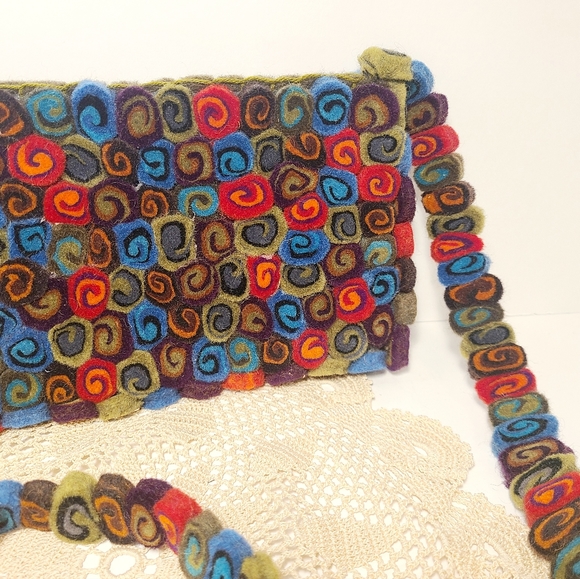 Rising Tide Hand Felted Shoulder Purse - Picture 3 of 8